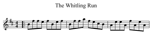 The Whitling Run - staff notation