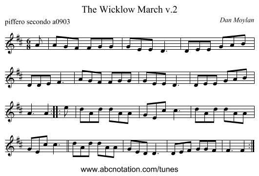 The Wicklow March v.2 - staff notation
