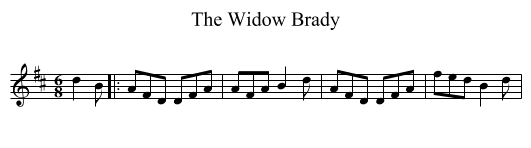The Widow Brady - staff notation