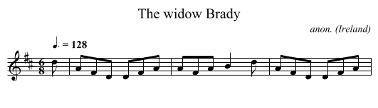 The widow Brady - staff notation