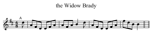 the Widow Brady - staff notation