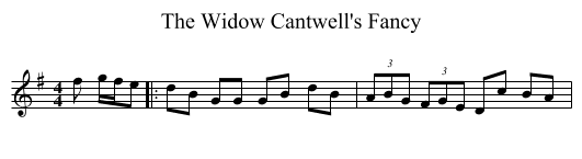 The Widow Cantwell's Fancy - staff notation