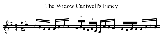 The Widow Cantwell's Fancy - staff notation