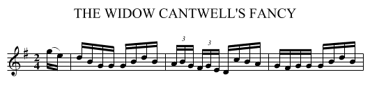 THE WIDOW CANTWELL'S FANCY - staff notation
