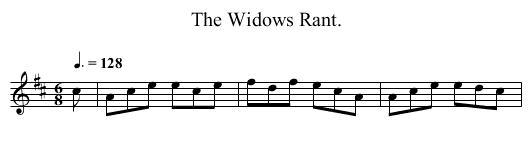 The Widows Rant. - staff notation
