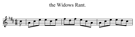 the Widows Rant. - staff notation