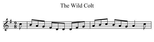 The Wild Colt - staff notation