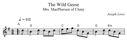 The Wild Geese - staff notation