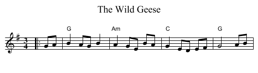 The Wild Geese - staff notation
