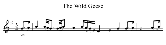 The Wild Geese - staff notation