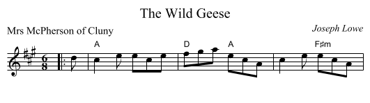 The Wild Geese - staff notation