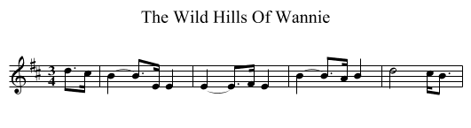 The Wild Hills Of Wannie - staff notation