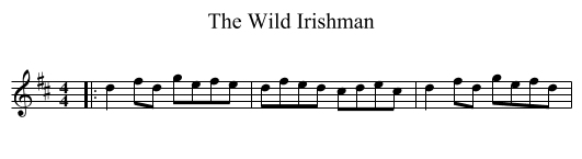 The Wild Irishman - staff notation