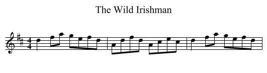 The Wild Irishman - staff notation