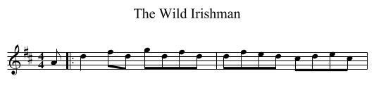 The Wild Irishman - staff notation