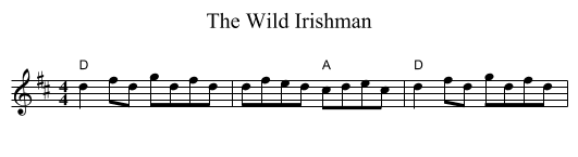 The Wild Irishman - staff notation