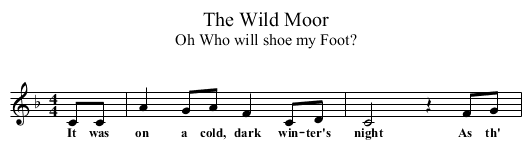 The Wild Moor - staff notation