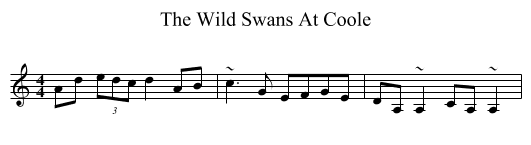The Wild Swans At Coole - staff notation