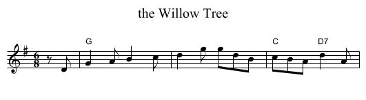 the Willow Tree - staff notation