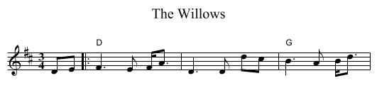 The Willows - staff notation