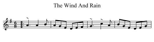 The Wind And Rain - staff notation
