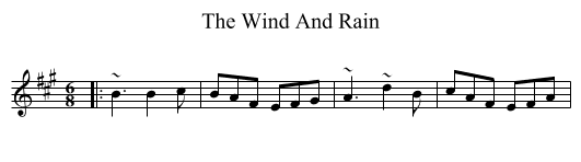 The Wind And Rain - staff notation