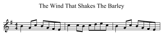 The Wind That Shakes The Barley - staff notation