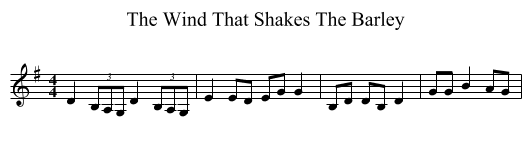 The Wind That Shakes The Barley - staff notation