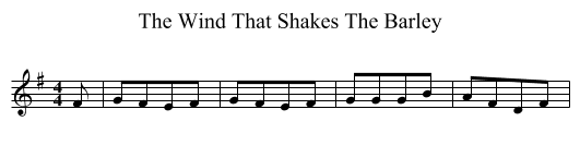 The Wind That Shakes The Barley - staff notation