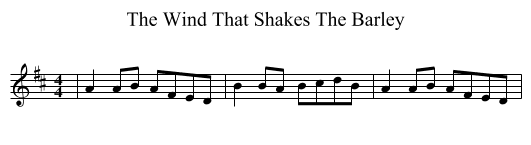 The Wind That Shakes The Barley - staff notation