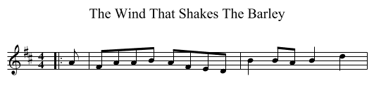The Wind That Shakes The Barley - staff notation