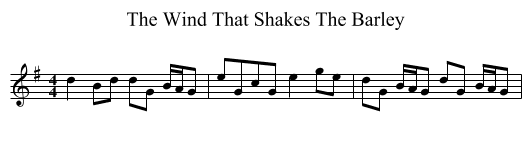 The Wind That Shakes The Barley - staff notation