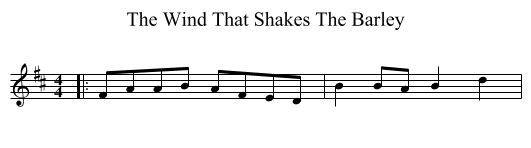 The Wind That Shakes The Barley - staff notation