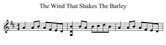 The Wind That Shakes The Barley - staff notation