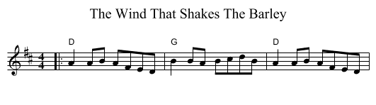 The Wind That Shakes The Barley - staff notation