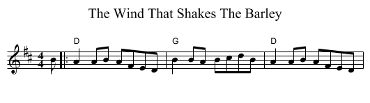 The Wind That Shakes The Barley - staff notation