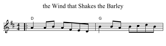 the Wind that Shakes the Barley - staff notation