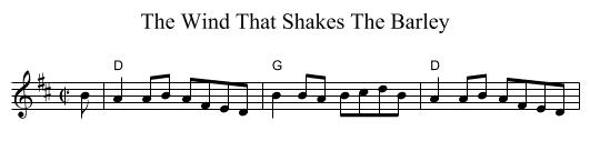 The Wind That Shakes The Barley - staff notation