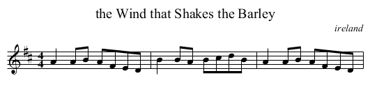 the Wind that Shakes the Barley - staff notation