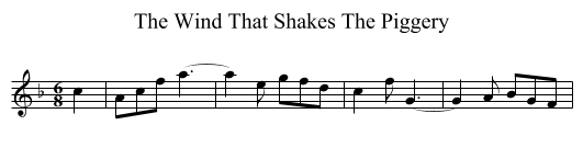 The Wind That Shakes The Piggery - staff notation