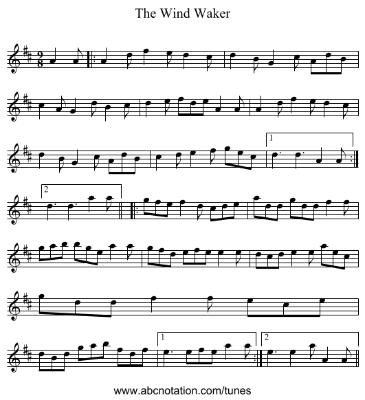 The Wind Waker - staff notation