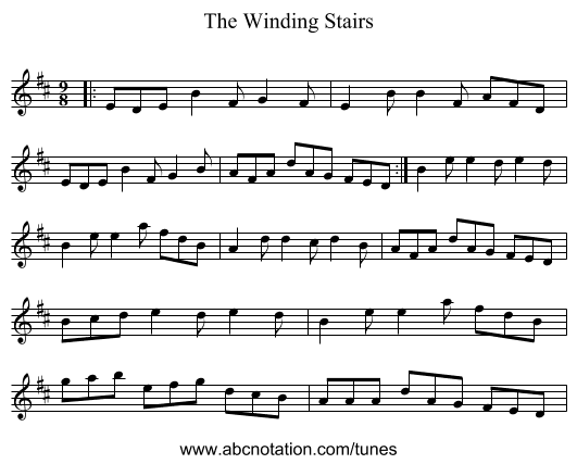 The Winding Stairs - staff notation