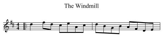 The Windmill - staff notation