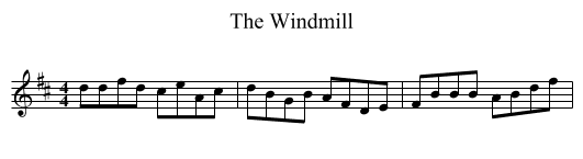 The Windmill - staff notation