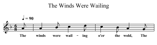 The Winds Were Wailing - staff notation
