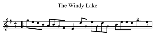 The Windy Lake - staff notation