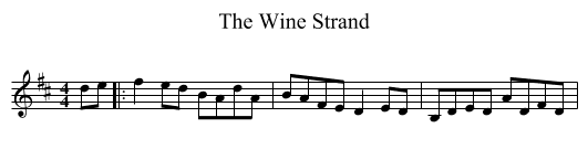 The Wine Strand - staff notation