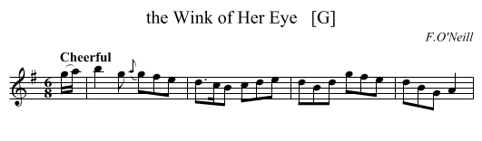 the Wink of Her Eye   [G] - staff notation