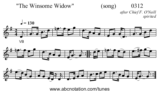 The Winsome Widow                  (song)          0312 - staff notation