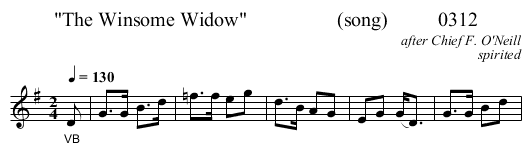 The Winsome Widow                  (song)          0312 - staff notation